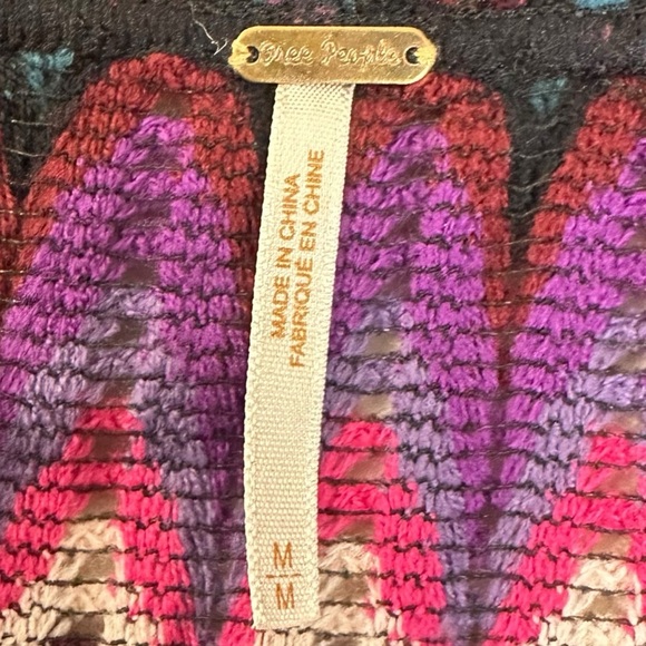 Free People Retro 60s 70s Open Knit Crochet Chevron Micro Mini Skirt Medium - Picture 8 of 10